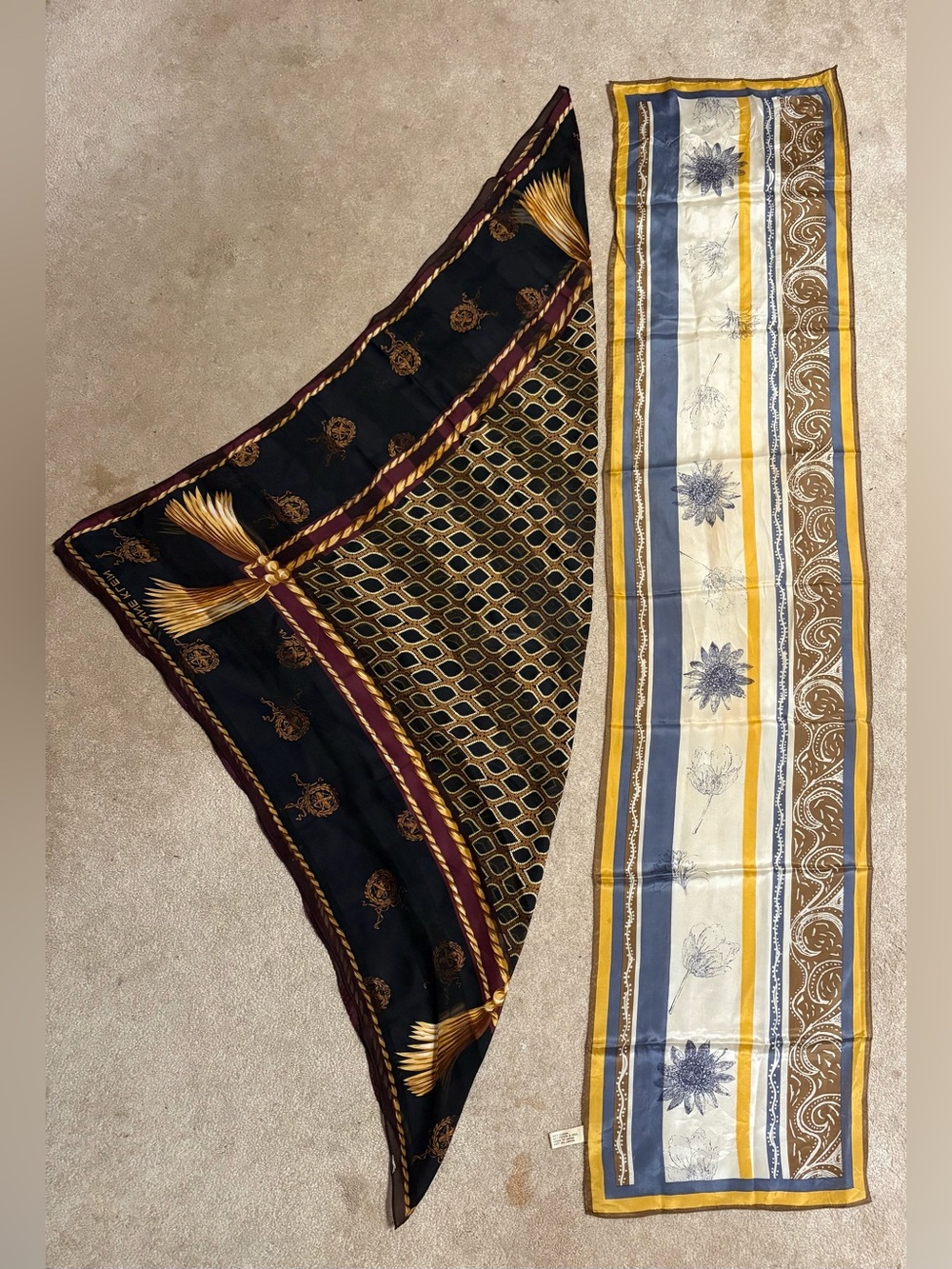 ANNE KLEINE TWO SILK GORGEOUS SCARFS